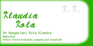 klaudia kola business card